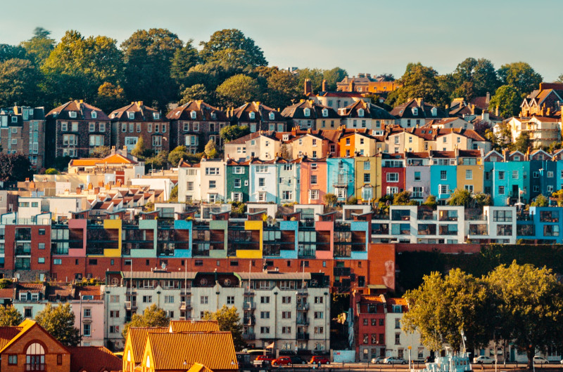 Colourful houses in Bristol